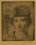 Augustus John, A Girl's Head', circa 1904-05 (Campbell Dodgson 61), etching