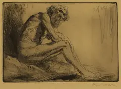 Augustus John, Old Man, Seated' (Campbell Dodgson 99), etching