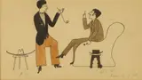 John Nash, John and Paul Nash in conversation, mixed media on paper