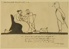Wise Saws and Ancient Instances by John Nash, pen and ink and wash with inscriptions, sold Mar 2026