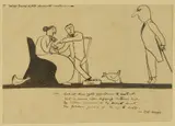 John Nash, Wise Saws and Ancient Instances, pen and ink and wash with inscriptions