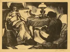 Quiet Evening by John Nash, woodcut, sold Mar 2026