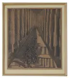 Paul Nash, Men Marching at Night, lithograph