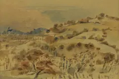 Paul Nash, An open landscape, watercolour