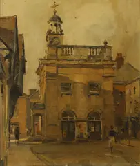 Trevor Chamberlain, The Buttercross, Ludlow, oil on canvas