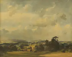 Trevor Chamberlain, Open Landscape near Shrewsbury, oil on canvas