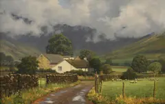 Peter Symonds, Valley's End, Lake District, oil on canvas