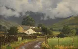 Peter Symonds, Valley's End, Lake District, oil on canvas