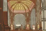 Edward Bawden, Leadenhall Market, lithograph in colours from a linocut