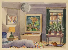 Joan Warburton, Getting-up Time, watercolour