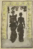 Duncan Grant, Silhouette of two ladies, watercolour and gouache