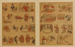 H. M. Bateman, To Greet You, Xmas 1920, pen and ink and watercolour
