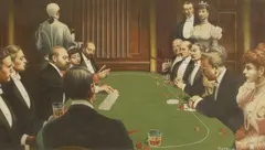 Arthur Barbosa, The poker game, mixed media on paper