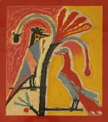 Michael Rothenstein, Red Leaves, 1989, woodcut in colours