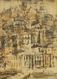 Michael Michaelides, `Hydra', Aegean Island, ink and watercolour