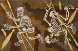 Bushfire Dreaming by Clifford Possum Tjapaltjarri, acrylic on linen, sold Mar 2026