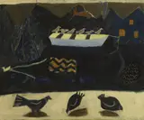 Emma McClure, Night Boat, oil on canvas