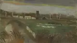 Tessa Newcomb, Looking Towards Blackshore, oil on board