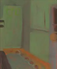 Rose Hilton, Inside Studio, oil on canvas laid on board