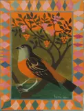 Mary Fedden, Bird in Tree, watercolour and gouache