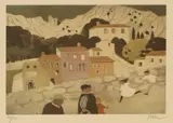 Mary Fedden, Oppede Le Vieux, lithograph in colours
