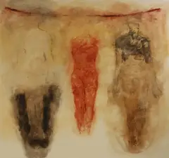 Rocío Rodríguez, Three Figures, oil on canvas
