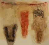 Rocío Rodríguez, Three Figures, oil on canvas