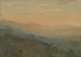 Herbert Arnould Olivier, Assisi, Sunrise, oil on canvas laid on board