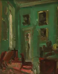Corner of dining room by Lindy Hamilton-Temple-Blackwood, Marchioness of Dufferin and Ava, 2002, oil on board, sold Mar 2026