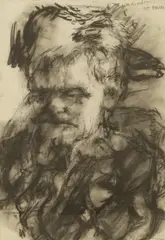 Catherine Goodman, Portrait of John Heath Stubbs, charcoal