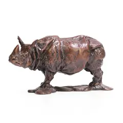 Mark Coreth, Rhinoceros, bronze with rich brown patination