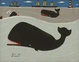 Steve Camps, Whale dance, acrylic on board