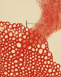 Chiharu Shiota, In Tune with the Universe, 2020, lithograph in colours with black thread