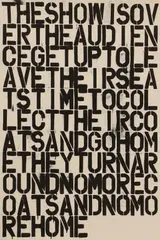 Christopher Wool, The Show is Over..., 1993, offset lithograph