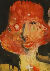 Stephen Goddard, Blind Sonnenblumen, mixed media on paper laid on board