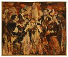 Mark Tochilkin, The orchestra, oil on canvas