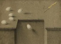Untitled (Eggs) by Vilmore Schernardi aka 'Armodio', lithograph in colours, sold Feb 2026