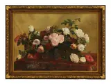 Marie Moreau, Still life of roses, oil on canvas