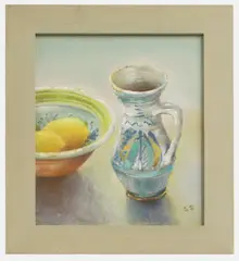 Shan Egerton, Romanian Jug and Dish, pastel