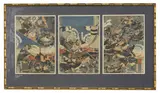 Utagawa Sadahide, Untitled, a woodblock triptych print of the samurai Abe no Sadato