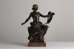 Untitled by Georges Bareau, mounted on a brown marble plinth, sold Sep 2025