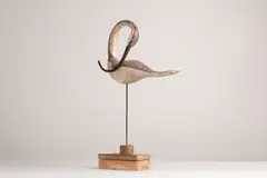 Guy Taplin, Untitled, carved and painted with black beaded glass eyes