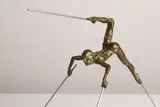 Nicolas Lavarenne, Untitled, a patinated bronze and stainless steel figural sculpture