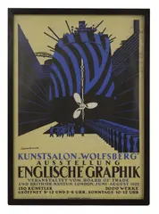 Edward Wadsworth, Untitled, 'Ausstellung Englische Graphik' colour lithograph on linen