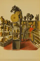 Eric Ravilious, Untitled, 'Theatrical Properties' lithograph in colours