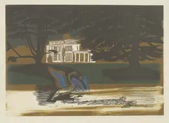 Walter Hoyle, Untitled, 'Henley Business College' linocut in colours
