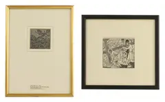 Untitled by Eric Gill, dilecti mi' woodcut, sold Dec 2025