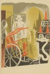 Untitled by Eric Ravilious, 'Fire Engineer' lithograph in colours, sold Dec 2025