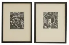 Suzanne Cooper, Untitled, together with 'Brightlingsea' wood engraving
