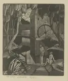 Theodore Dunham Peter Luling, Untitled, 'The Mill Pond' woodcut